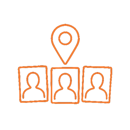Gescribbeltes Icon von Casting-Karten mit Ortsmarkierung