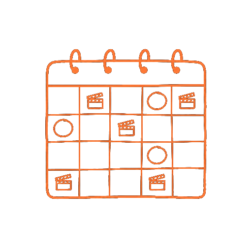 Gescribbeltes Icon eines Content-Plans als Kalender