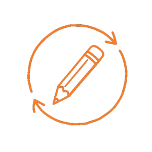 Gescribbeltes Icon einer Korrekturschleife