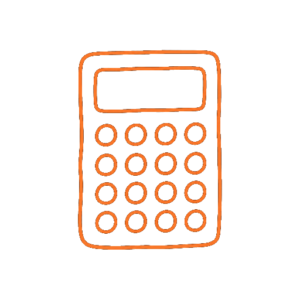 Gescribbeltes Icon eines Taschenrechners