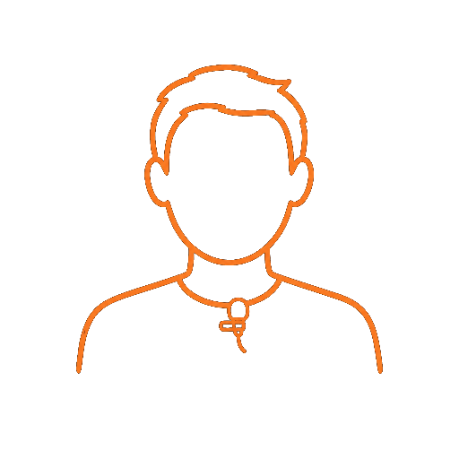 Gescribbeltes Icon einer Person mit Ansteckmikrofon